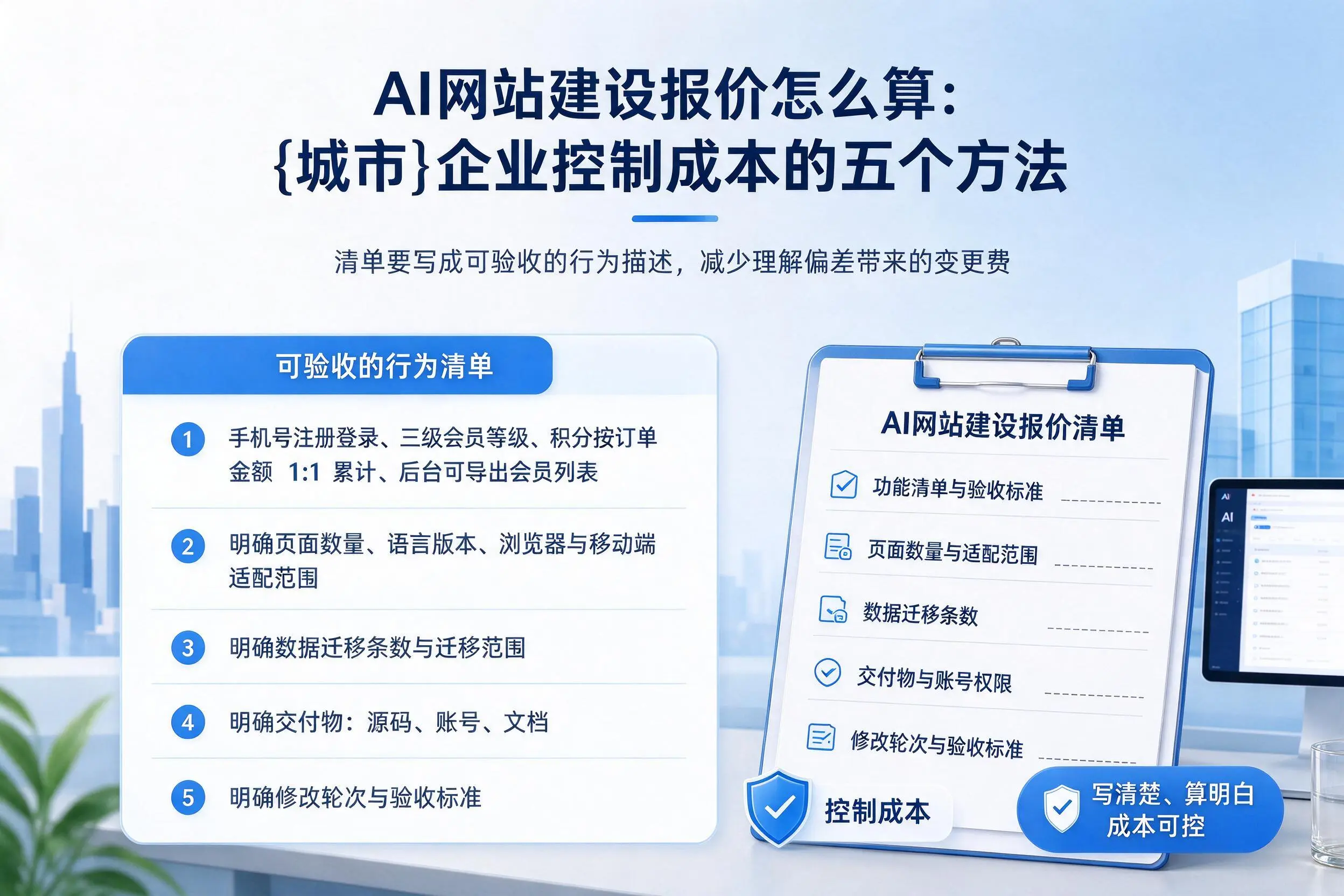 AI网站建设报价怎么算:五指山企业控制成本的五个方法